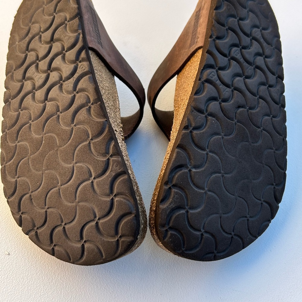 Birkenstock Gizeh Brown Leather Thong Sandals Size 39 W8 M6 - Picture 8 of 8
